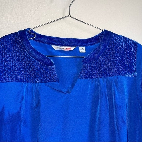 Isaac Mizrahi Rich Blue Shirt Top - Picture 2 of 7